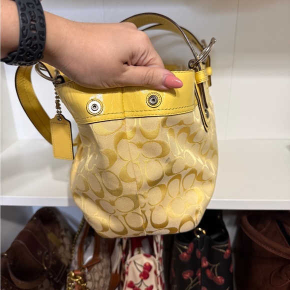 Coach SoHo Y2K Yellow Signature Shoulder Bag